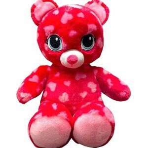 Build A Bear Teddy Bear Plush Hearts Red Pink 16” Stuffed Animal Valentines Day